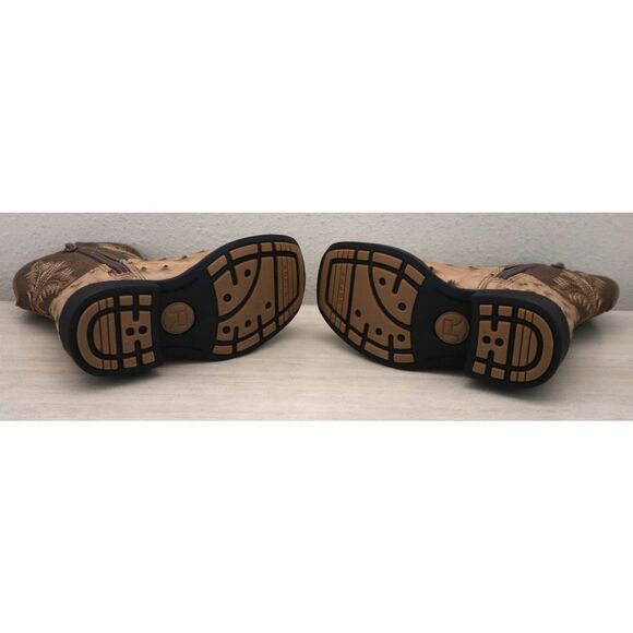 Roper 09-017-1224-3500 Toddler Kids Sz 6M Tan PU Leather Jed Cowboy Boots - Picture 4 of 16